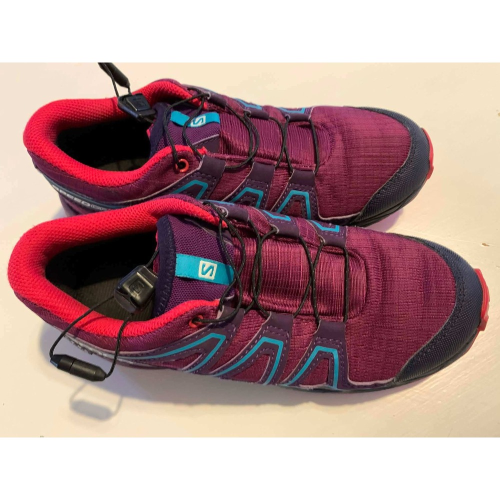 Salomon Speedcross Waterproof Trail Running Shoes Purple Teal Kids Youth Size 4